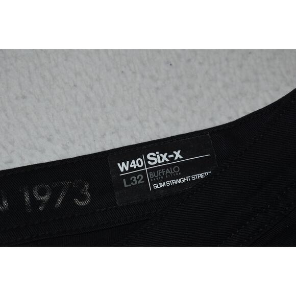 Buffalo David Bitton Jeans Mens Size 40 x 32 Black Straight Slim Stretch Denim - Picture 4 of 8